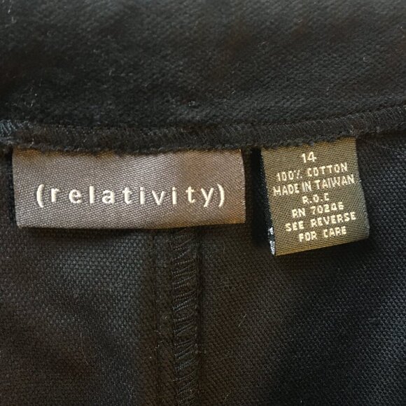 Relativity Skirt Size 14 Black Velour Midi Length Career Classic Holiday - Picture 4 of 12